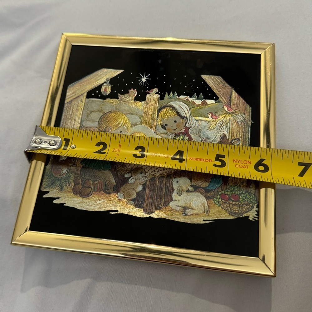 Kafka Screened Vintage Foil Etching Artwork 80’s 90’s Christmas Nativity Scene - Picture 6 of 9